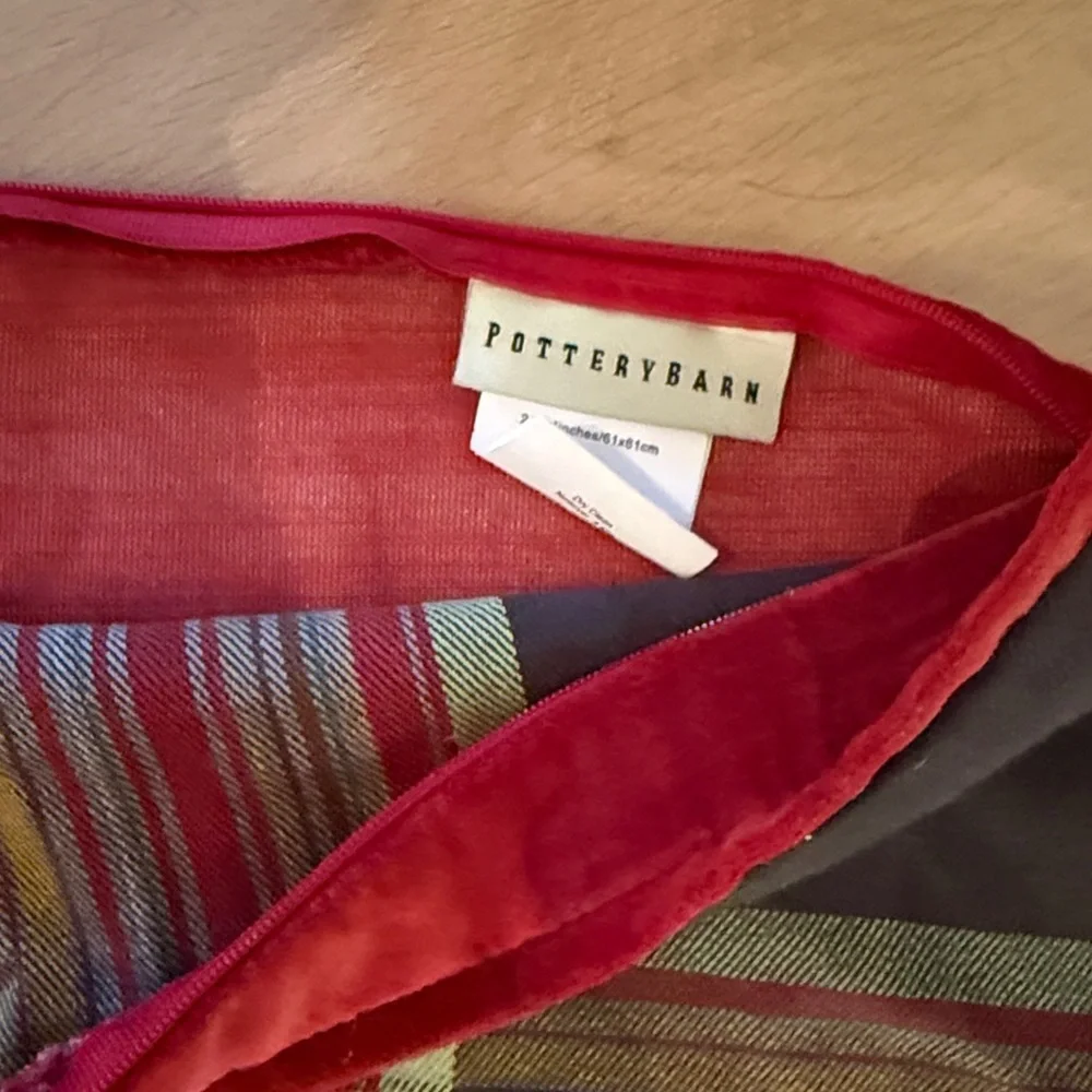 Pottery Barn Red and Brown Plaid Holiday Pillow cover 24x24